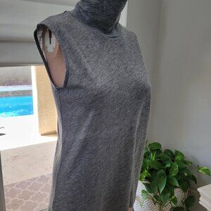 Naked Cashmere NKD T sleeveless turtleneck grey tank top loose flattering fit S
